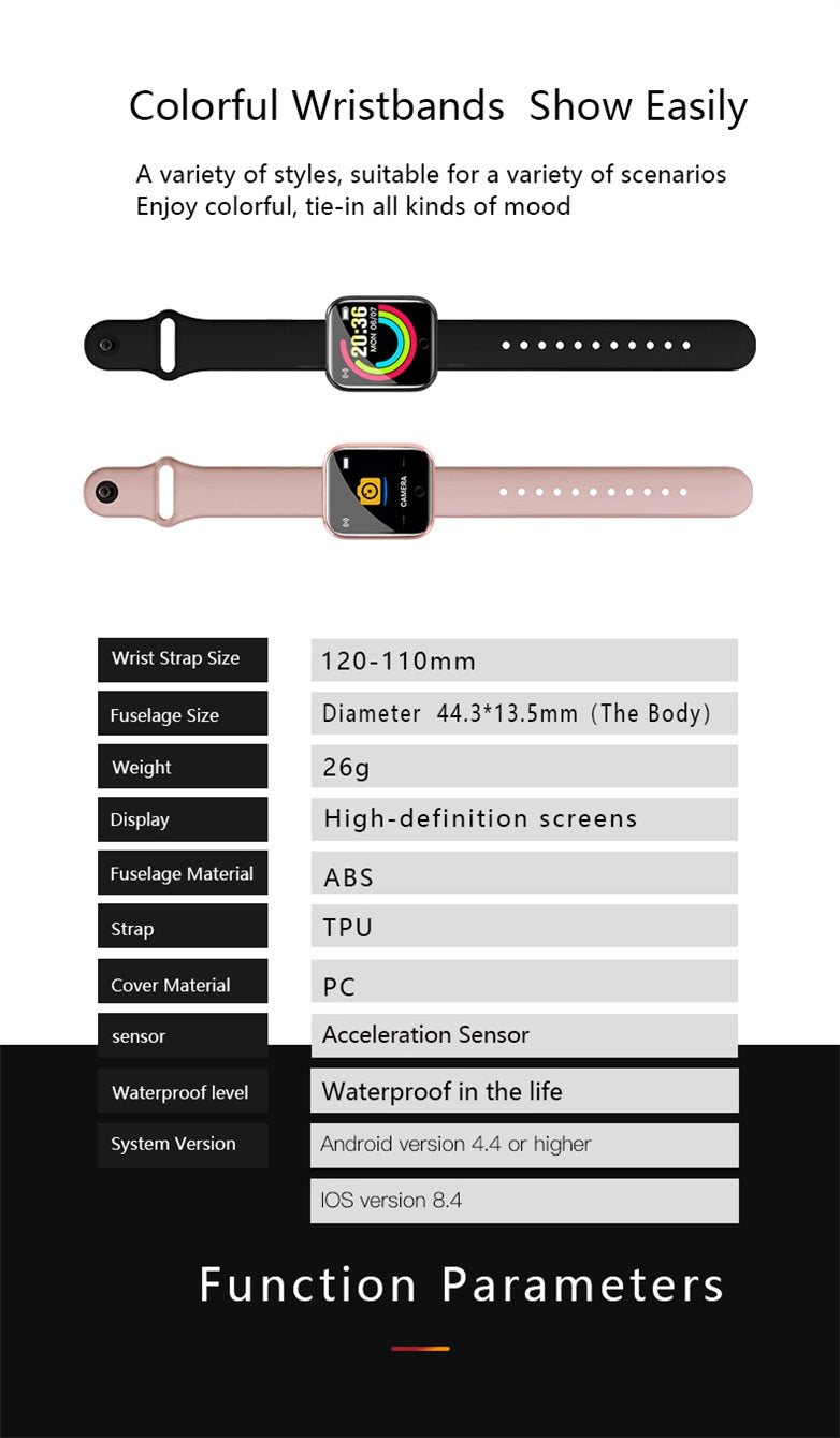 bellecel's smart watch with bracelet - black