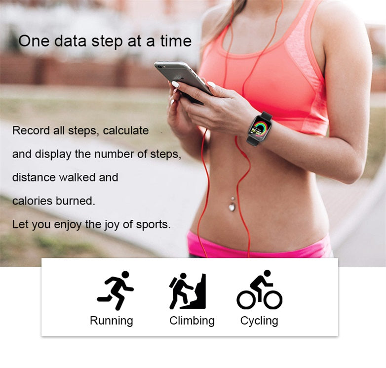 bellecel's smart watch with bracelet - black