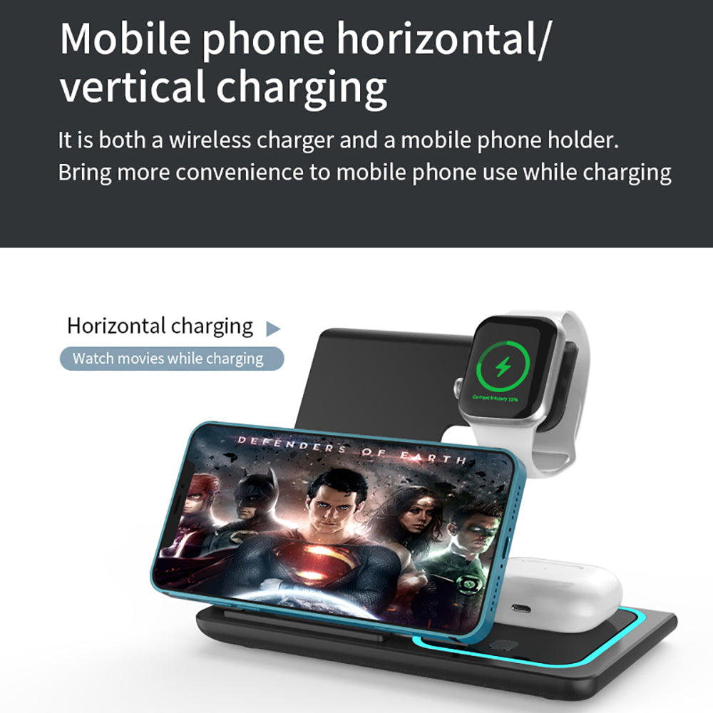 bellecel's 3 in 1 wireless foldable charger (15w fast charge)