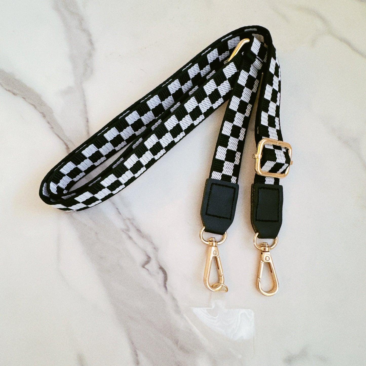 bellecel's checkered crossbody phone lanyard