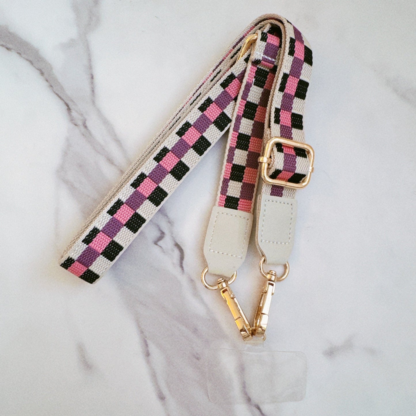 bellecel's checkered crossbody phone lanyard