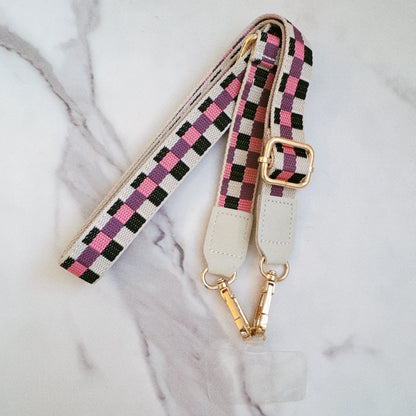 BelleCel's Checkered Crossbody Phone Lanyard