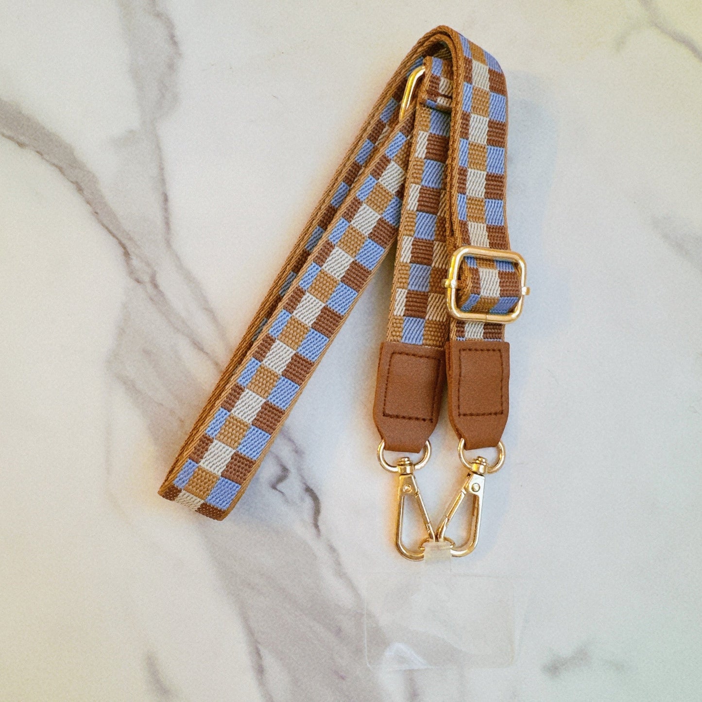 bellecel's checkered crossbody phone lanyard
