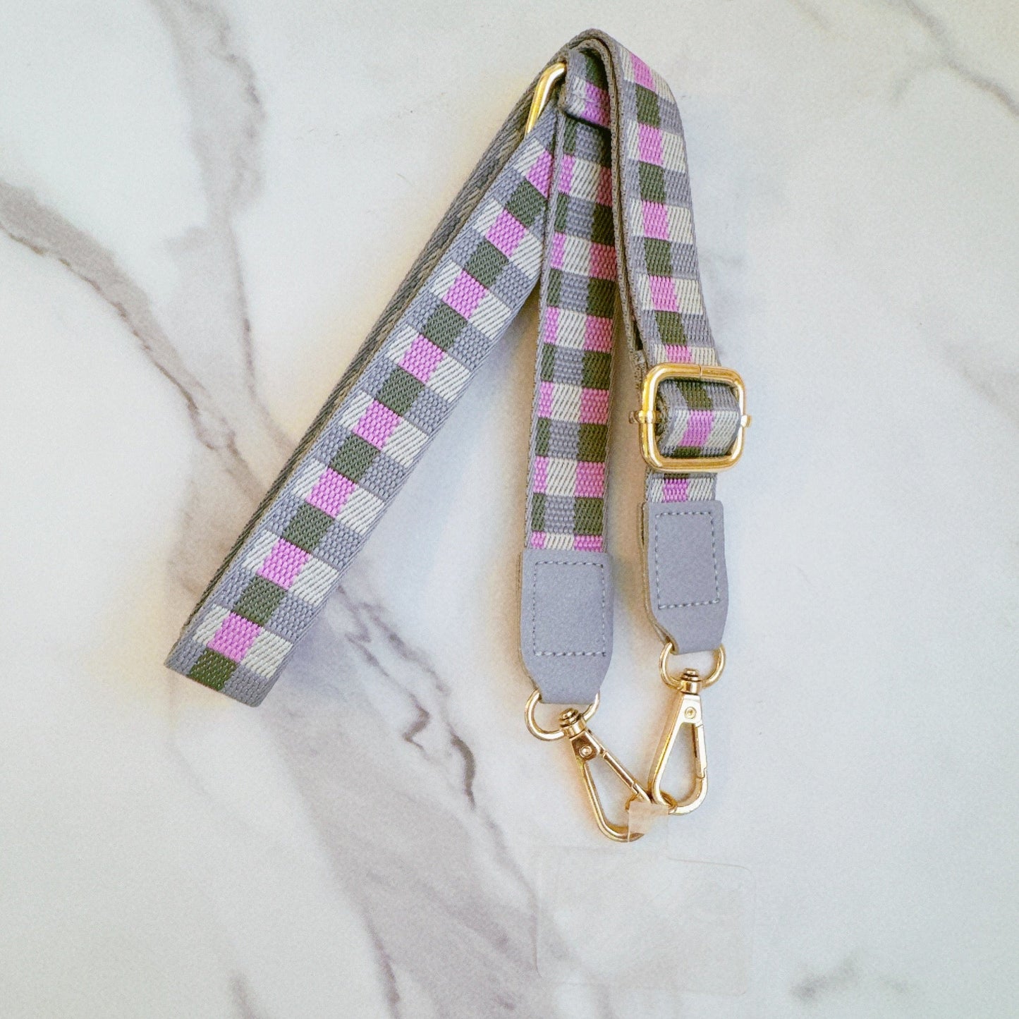 bellecel's checkered crossbody phone lanyard