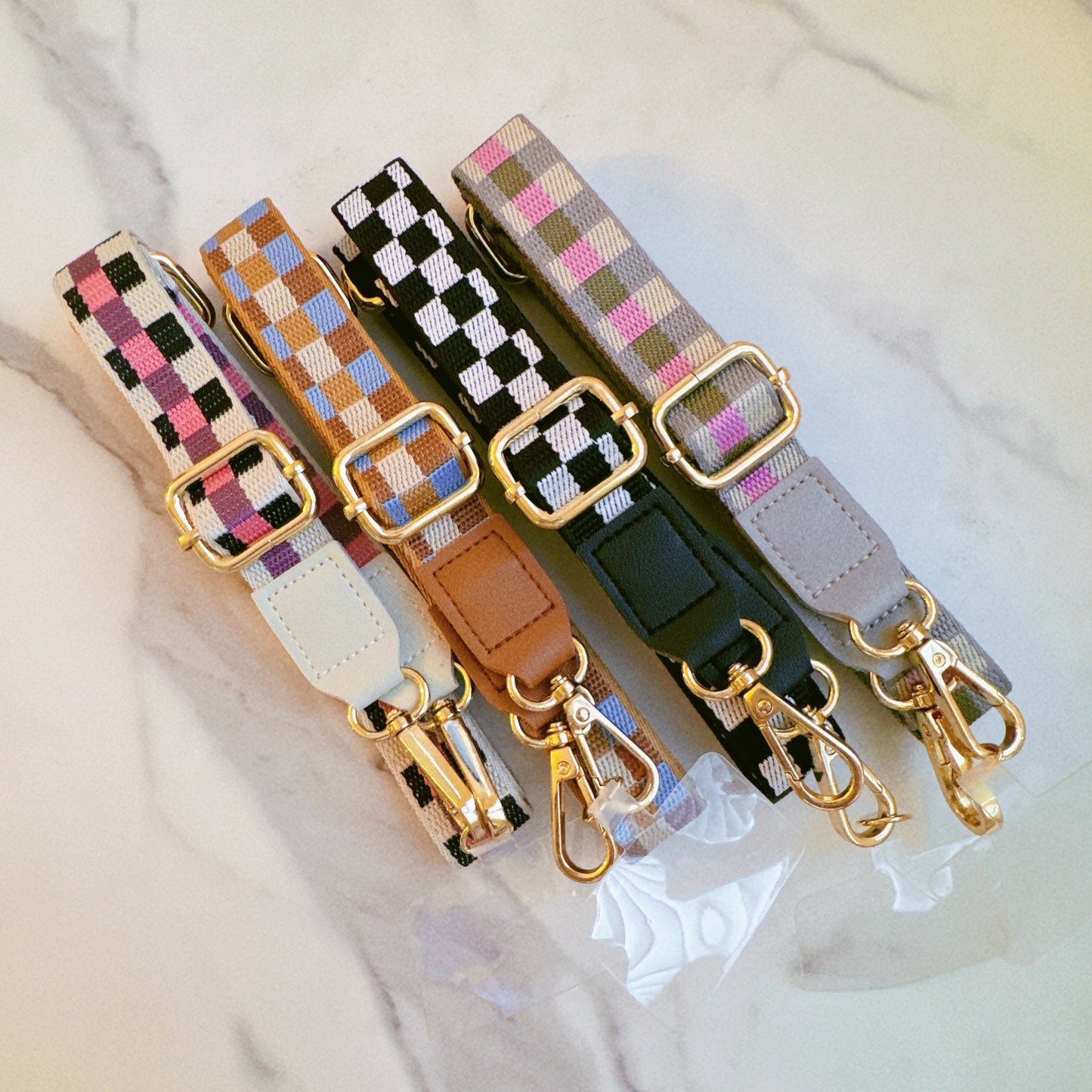 bellecel's checkered crossbody phone lanyard
