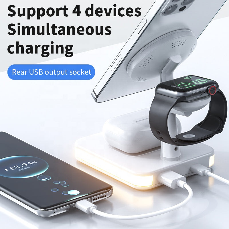bellecel's 4 in 1 magnetic wireless charging station (30w pd adapter)