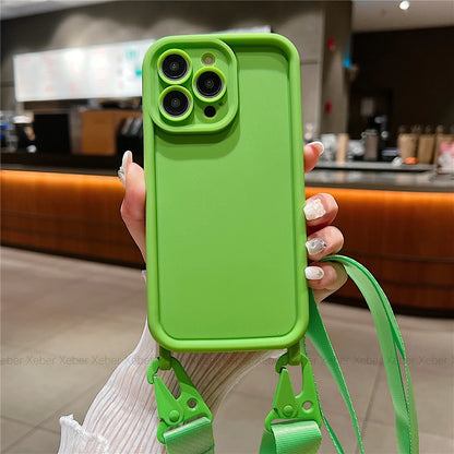 BelleCel's Crossbody Necklace Lanyard Soft Silicone Holder Case For iPhone