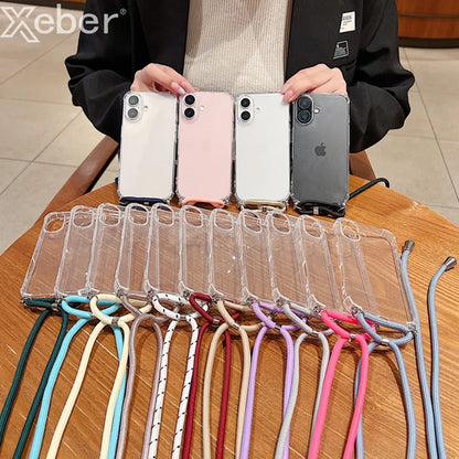 BelleCel's Crossbody Necklace Lanyards and Transparent Case for iPhone