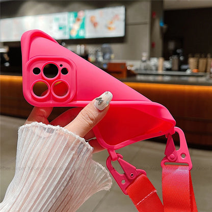 BelleCel's Crossbody Necklace Lanyard Soft Silicone Holder Case For iPhone