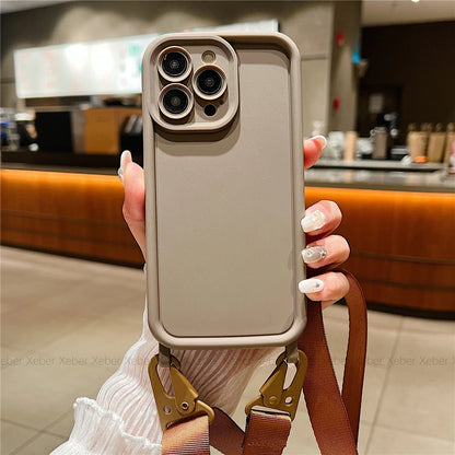 BelleCel's Crossbody Necklace Lanyard Soft Silicone Holder Case For iPhone