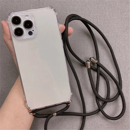 BelleCel's Crossbody Necklace Lanyards and Transparent Case for iPhone