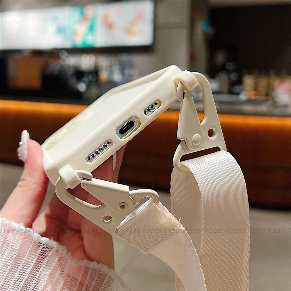 bellecel's crossbody necklace lanyard soft silicone holder case for iphone