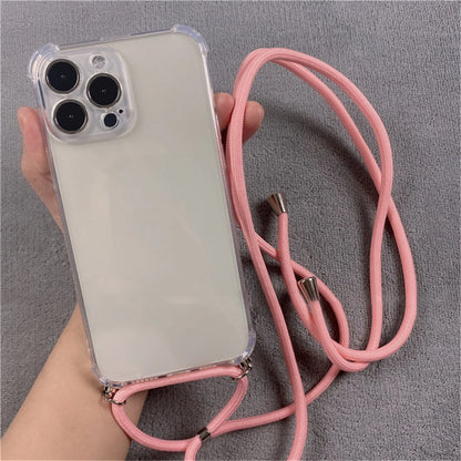 BelleCel's Crossbody Necklace Lanyards and Transparent Case for iPhone